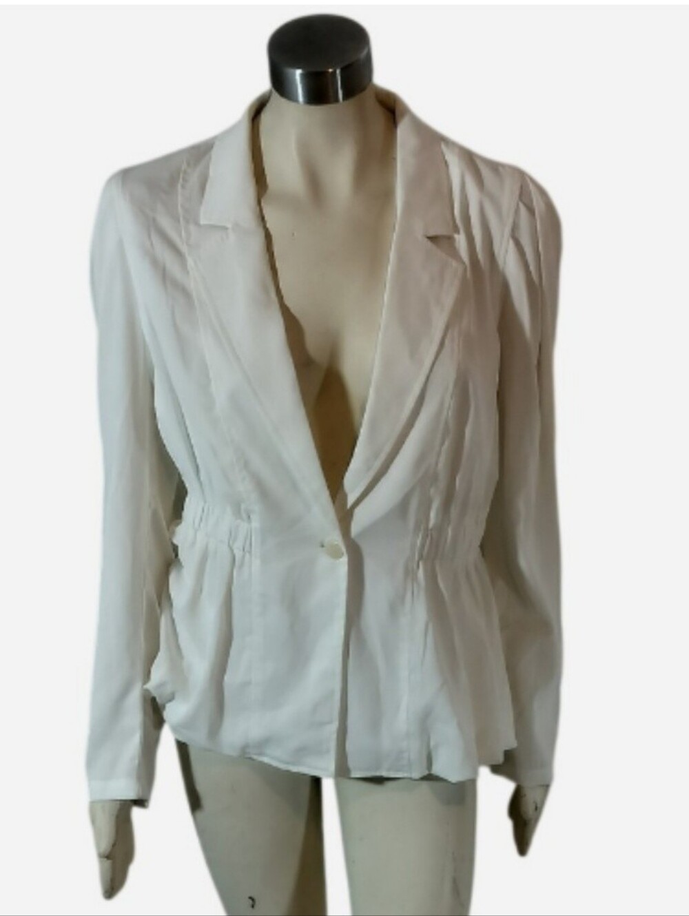 Mystree Single-Button Peplum Blazer
